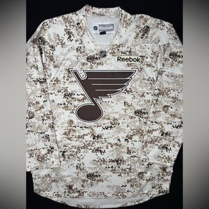 Rare St. Louis Blues Digi Camo Reebok Hockey Jersey Size: Large